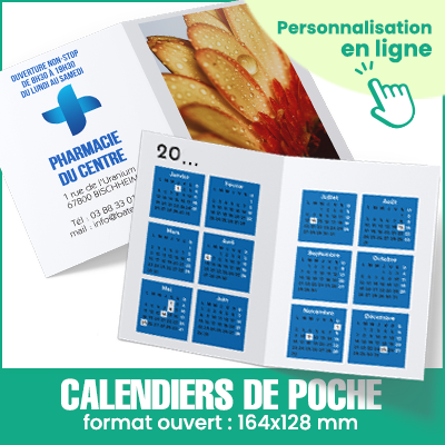 Grand calendrier de poche - 164x128mm