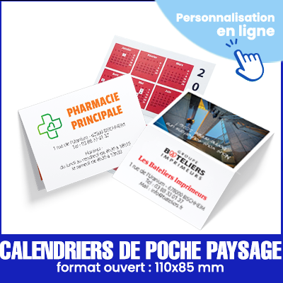 Petit calendrier de poche paysage - 110x85mm